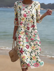 Mary - Vintage haftowana sukienka