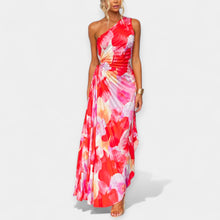 Kristína – asymmetrical summer dress in red-pink