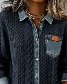 Juliane - dzianinowy sweter jeansowy