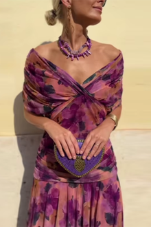 Louise – elegancka sukienka maxi na imprezę z dekoltem w serek