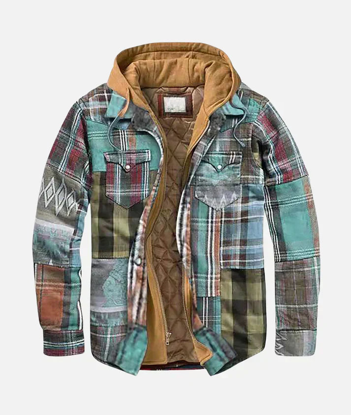 NOHR | Patchwork waistcoat with checked pattern