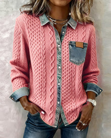 Juliane - dzianinowy sweter jeansowy