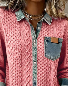 Juliane - dzianinowy sweter jeansowy