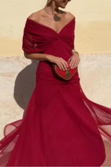 Louise – elegancka sukienka maxi na imprezę z dekoltem w serek
