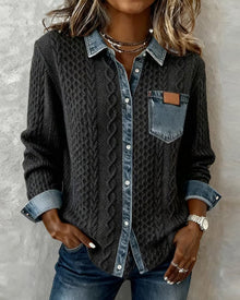 Juliane - dzianinowy sweter jeansowy
