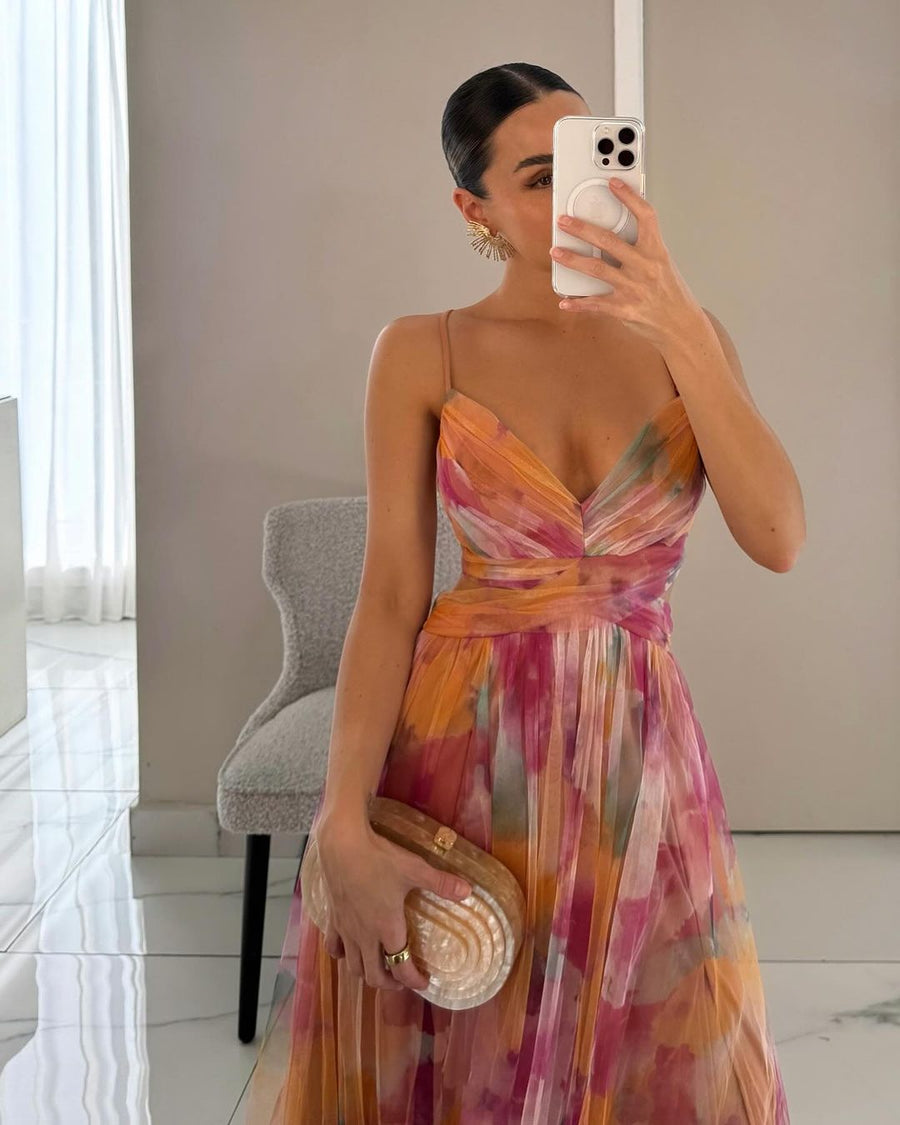 Giselle – urocza sukienka maxi z kwiatowym wzorem