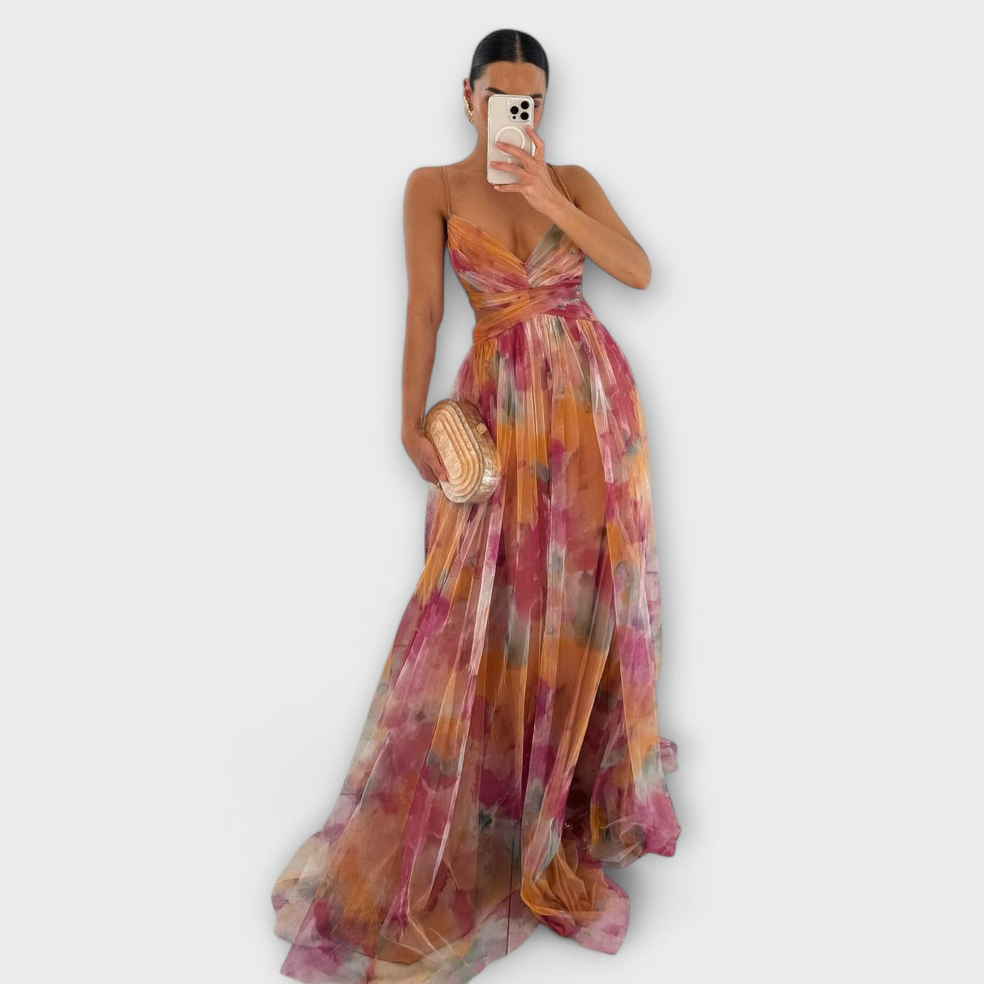 Annai – Elegancka sukienka maxi z siateczki