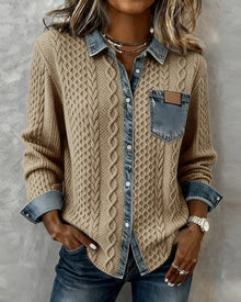 Juliane - dzianinowy sweter jeansowy