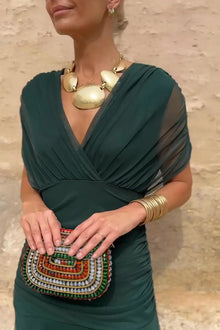 Louise – elegancka sukienka maxi na imprezę z dekoltem w serek