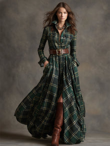Giulietta – maxi dress with checked pattern