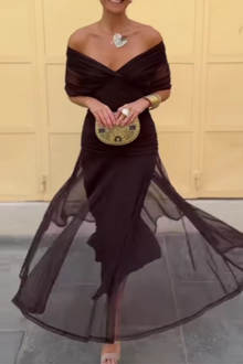 Louise – elegancka sukienka maxi na imprezę z dekoltem w serek