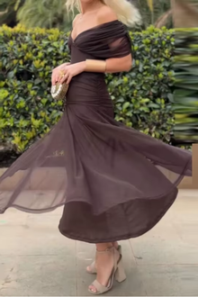 Louise – elegancka sukienka maxi na imprezę z dekoltem w serek
