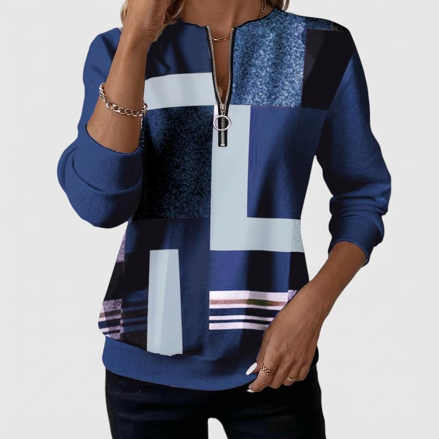 Maya – bluza casualowa z krótkim zamkiem