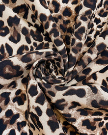 Reversible hooded coat with leopard print
