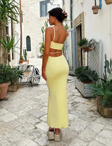 Sukienka maxi bodycon bez pleców na wieczorne wyjścia
