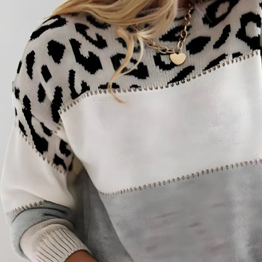 Maison Valmont - elegancki sweter w cętki lamparta