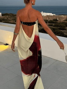 Floral strapless maxi dress
