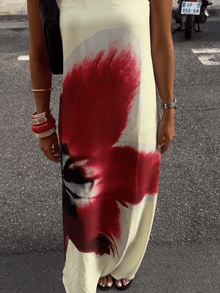 Floral strapless maxi dress