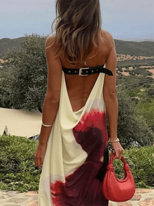 Floral strapless maxi dress