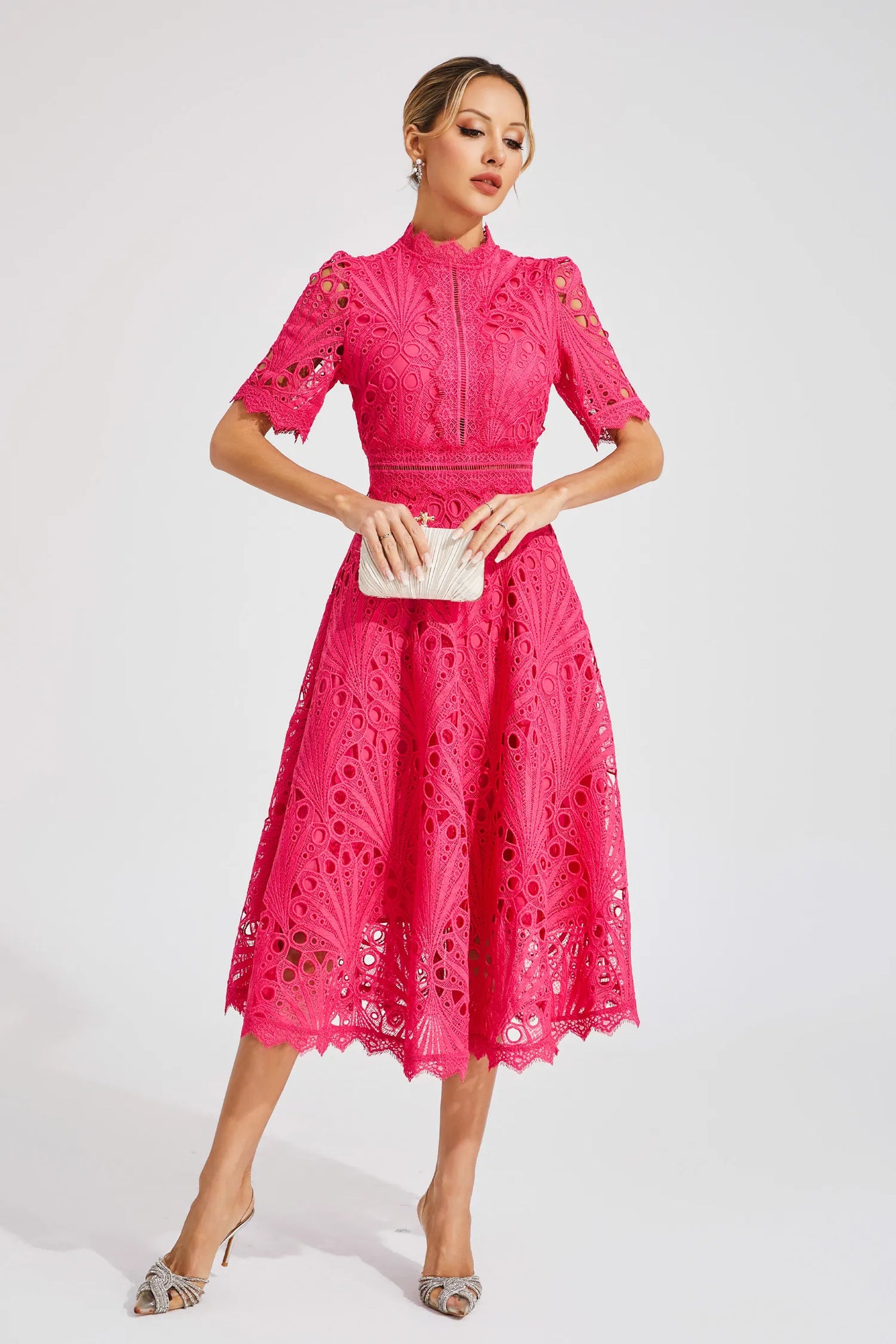 Hallie - lace midi dress