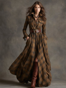 Giulietta – maxi dress with checked pattern