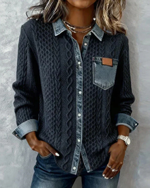 Juliane - dzianinowy sweter jeansowy