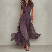 Alice - Long Purple Dress Keyhole Neckline