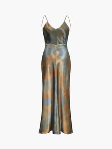 Neptune satin open back maxi dress