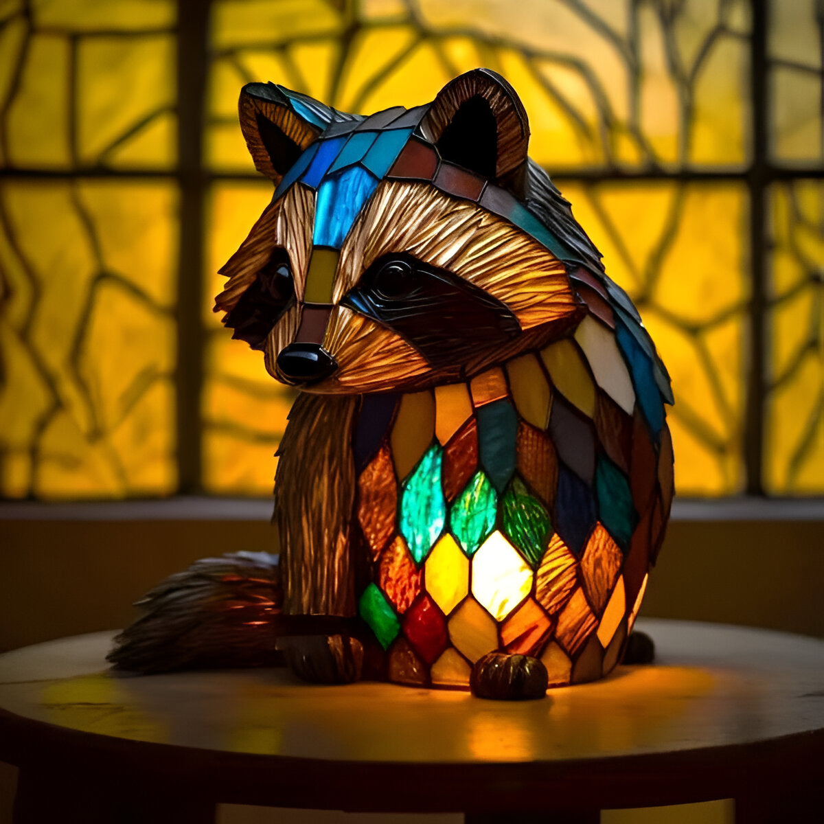 Jackie - magical lamp with raccoon