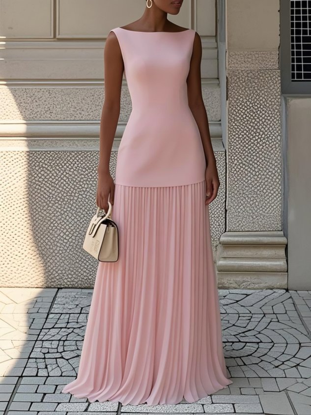 Serena | Plisowana Sukienka Maxi