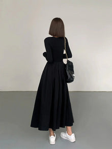 Pockets long sleeve maxi dress