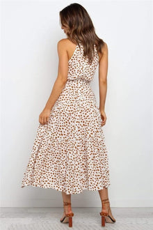 Polka dot halter midi sundress