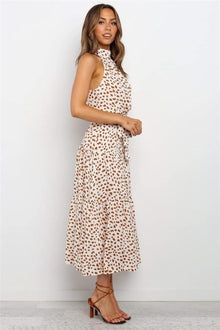 Polka dot halter midi sundress