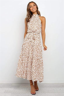 Polka dot halter midi sundress