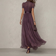 Alice - Long Purple Dress Keyhole Neckline
