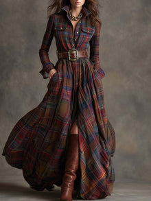 Giulietta – maxi dress with checked pattern