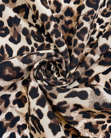 Reversible hooded coat with leopard print
