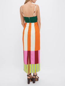 Paloma – Elegancka, wielokolorowa sukienka maxi