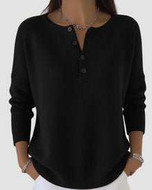 Clara - ponadczasowy sweter dzianinowy Henley