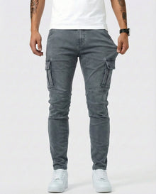 Edward - Stretch Navy Cargo Pants