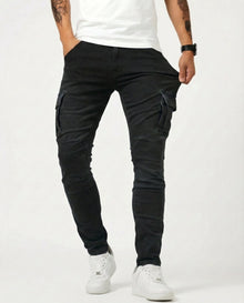 Edward - Stretch Navy Cargo Pants