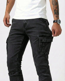 Edward - Stretch Navy Cargo Pants
