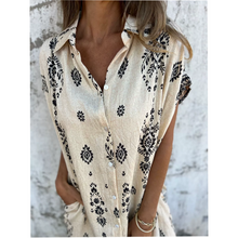 Emily - loose-fit printed short sleeve dress with pockets