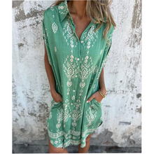 Emily - loose-fit printed short sleeve dress with pockets