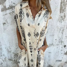 Emily - loose-fit printed short sleeve dress with pockets